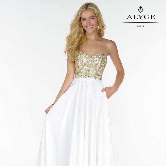 Women’s Alyce Paris Party Wedding Formal Goddess Evening Dress EUC - Picture 2 of 7